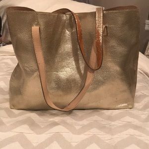 Metallic gold tote bag